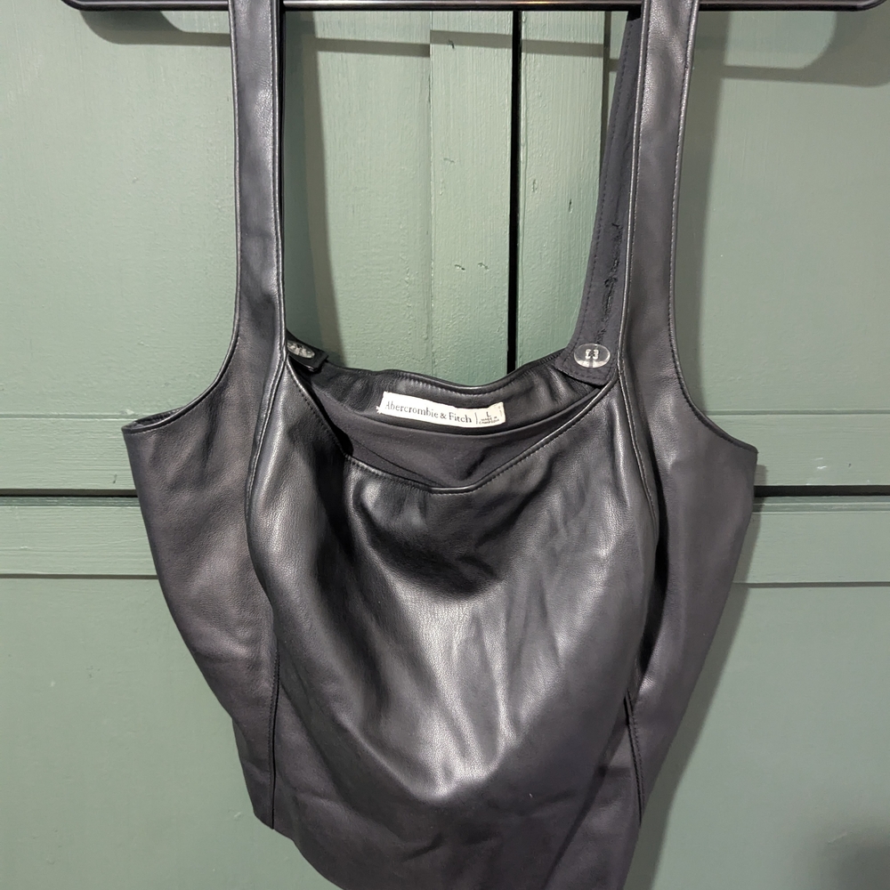 Black Leather Tank Top